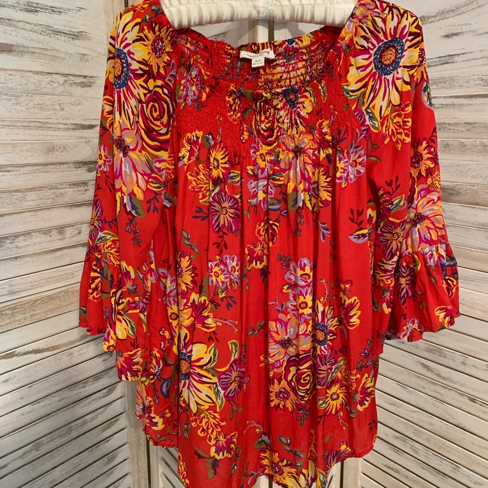 Modal 3/4 Sleeve On or Off Shoulder Blouse, S.